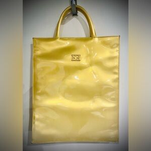 Vintage Escada pale gold top handle bag tote
